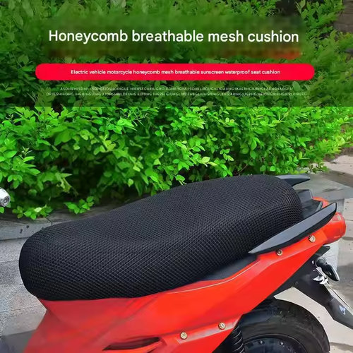All-Season Honeycomb Mesh Seat Cover for Motorcycles-Electric Scooters: Breathable, Sunproof & Waterproof
