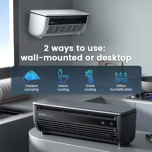 Portable EDON Cooling Fan: Semiconductor + Ice Mist, Multi - Scene Use