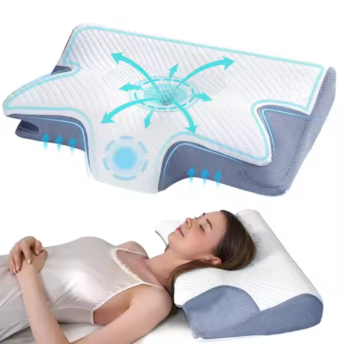 Ergonomic Cervical Pillow: Dual - Height, Breathable, Neck Pain Relief