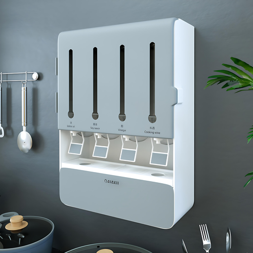 Multifunctional Wall - Mount Seasoning Box: Space - Saving, Smart Partition & Large Capacity for Ghana Kitchens!