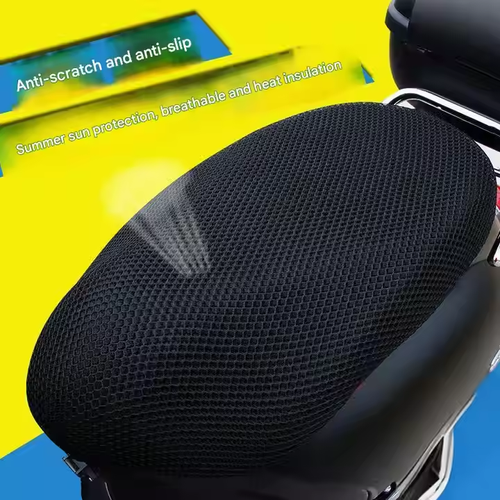 All-Season Honeycomb Mesh Seat Cover for Motorcycles-Electric Scooters: Breathable, Sunproof & Waterproof