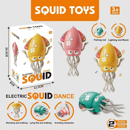 Electric Dancing Squid Toy: Interactive LED & Music Pet with Obstacle Avoidance