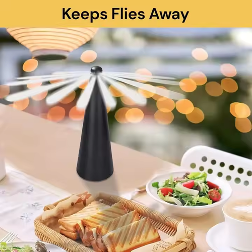 Black-Silver-Gold Trio: Luxury Fly Repellers for Stylish Outdoor Dining