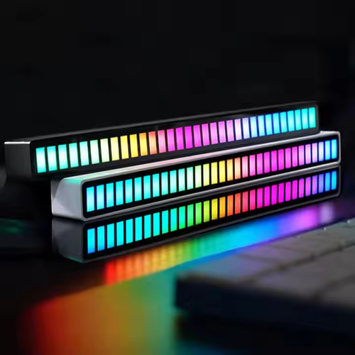 (Buy one get one free)Wireless Sound Activated RGB Light Bar Multicolor Car Computer Light Bar Styling Led Sound Control Rhythm Lights Music Sound