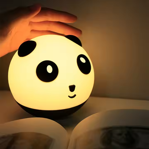 Rechargeable Cute Cartoon Panda LED Night Light Mini Silicone Lamp for Kids Bedroom Decor Baby Gift for Boys and Girls