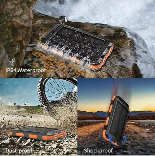 2025 High Capacity Charger 20000mAh Waterproof Solar Power Bank Mobile Powerbank Solar Energy Power Banks for Mobile Phone