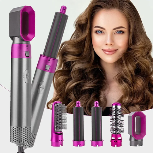 5 IN 1 Hair Dryer Brush Hot Comb Air Volumizer Curler Straightener Curling Style