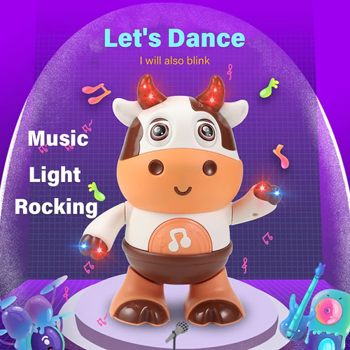 2025 New Popular Electric Educational Baby Cow Musical Toys Animal Electric Dancing Cow With Music and Light