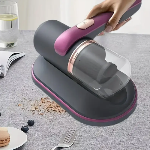 1pc, Aspirador de Cama, Sucção Super Forte e Baixo Ruído, Luz UV, Filtro HEPA Lavável para Limpeza Profunda, Aspirador Manual, Aspirador de Colchão Sem Fio, Limpeza Eficaz de Cama, Sofá, Pelos de Animais