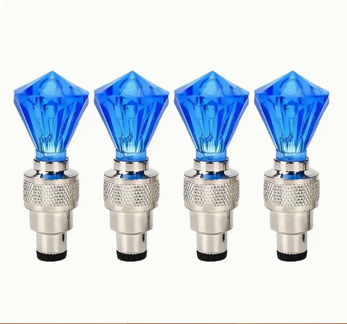 4 Luzes LED para Válvula de Roda, À Prova de Explosão, Proteção Solar, Vermelho e Azul