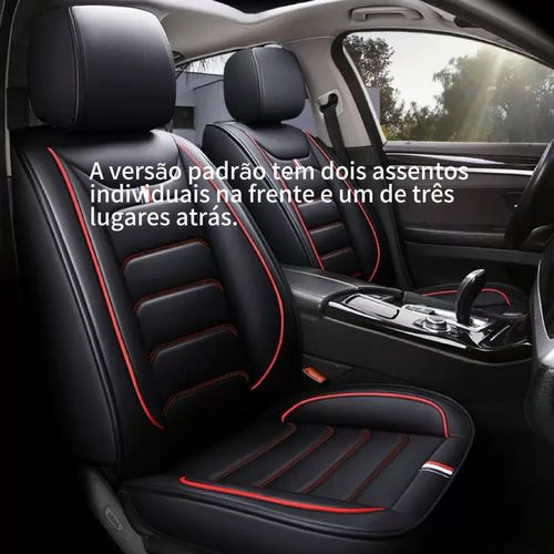 Capa para assento de carro de couro sintético impermeável com 5 assentos, conjunto completo, ajuste universal para a maioria dos carros, caminhões, sedãs e SUVs