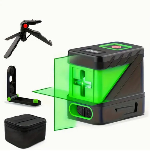 Atualize seus projetos domésticos com este mini nível de laser autonivelante - 2 linhas cruzadas verdes brilhantes - configuração de luxo verde