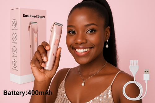 1 unidade de Aparelho de Depilação Elétrico Dupla Cabeça para Mulheres, Bateria de Lítio Recarregável, Carregamento por USB, Multiuso para Bikini e Depilação Facial, Braços, Coxas, Corpo, Bateria de Lítio Recarregável, Carregamento por USB, Presente Ideal para o Ano Novo