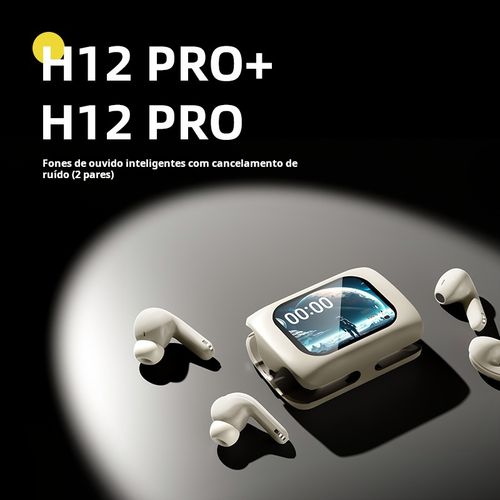 🎧Fones de ouvido para casais da última geração, o H12PRO. Com tela sensível ao toque em cores completas, tecnologia inteligente, redução de ruído ANC, conexão sem fio Bluetooth, design intraural e autonomia de bateria muito longa.