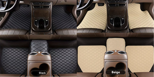 Conjunto de 5 tapetes universais para carro, tapetes acolchoados bordados para carro, tapetes multifuncionais para comércio exterior