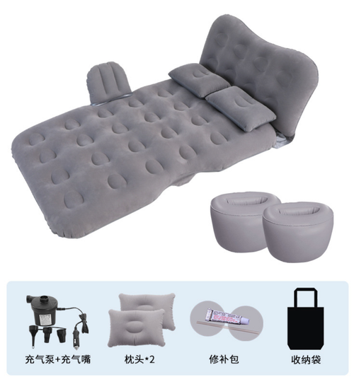 Colchão de Ar Inflável Portátil para Banco Traseiro de Carro, Cama de Almofada para Camping com Bomba de Ar para Viagem e Casa
