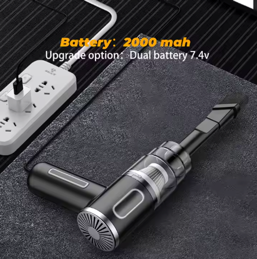 Aspirador de pó sem fios para carro, potente de 9000PA – ultraleve, portátil e fácil de usar para limpeza do interior do carro e da casa, pelos de animais e migalhas – recarregável e prático para uso diário.