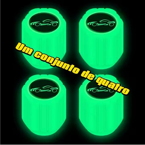 HSLDLEE 4PCS Tampa de Válvula Luminosa para Carro, Moto e Bicicleta