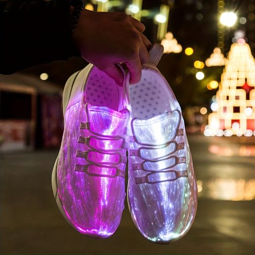 👟Os últimos tênis esportivos luminosos recarregáveis com luzes LED multicoloridas e super legais