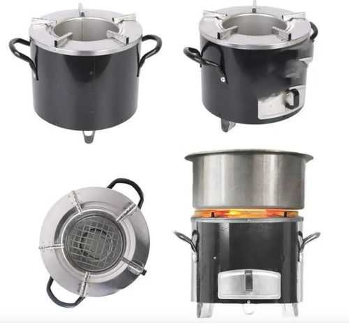 Fogão a lenha de aço inoxidável fogão a lenha multifuncional