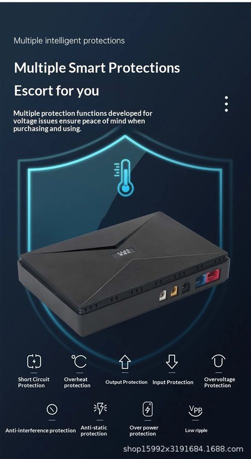 16000mAh Portable DC UPS Backup Power Supply for Routers and Wi-Fi, with USB Port.