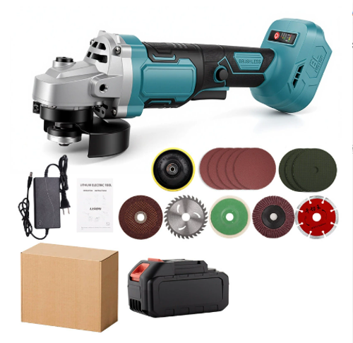 Cordless Tool Llithium Cordless Brushless 115mm Angle Grinder Pro With Case Batteries And Blades Included
