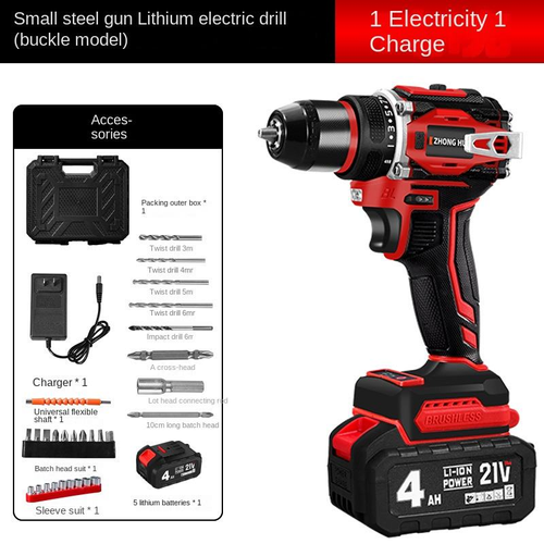 High Performance Electric Power Drills Brushless Handheld Multifunctional Lithium Drill 21v Cordless Impact Drill