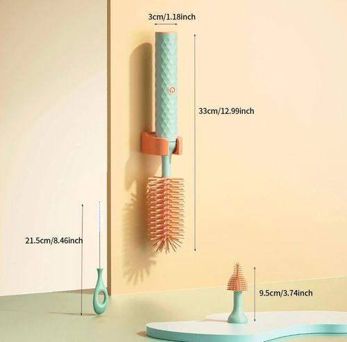 Electric Bottle Brush Set, Including USB Rechargeable Silicone Bottle Brush with Nipple Brush & Straw Cleaner, Baby Bottle Cleaning Tool Kit