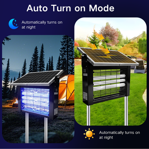 Outdoor Solar Bug Fly Bio Zapper Wireless Portable Camping Mosquito Zapper Sensor Fly Traps Solar Mosquito Killer Lamp Light