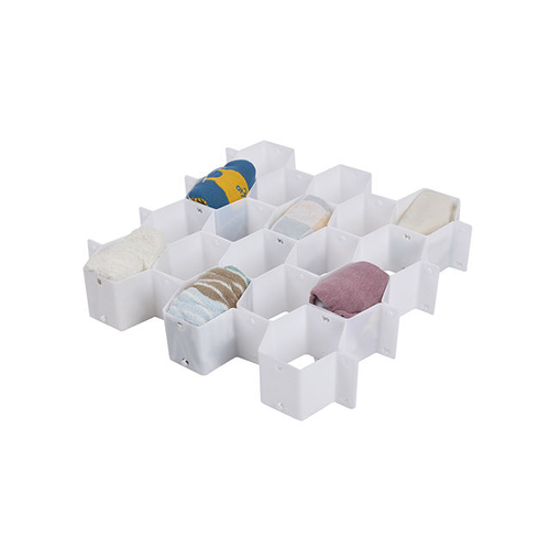 Plastic Honeycomb-Style Adjustable Drawer Organizer Dividers Can Be Cut Freely Combined Organize Underwear Socks Storage