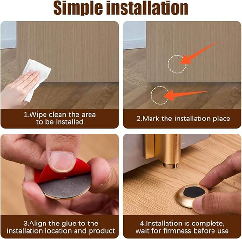 Door Stoppers 2026 New Magnetic Door Stoppers for Bottom of Door Security No Drill Invisible Doorstops for Inside