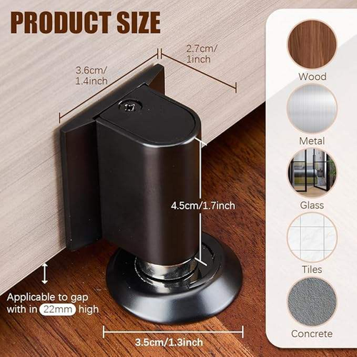 Door Stoppers 2026 New Magnetic Door Stoppers for Bottom of Door Security No Drill Invisible Doorstops for Inside
