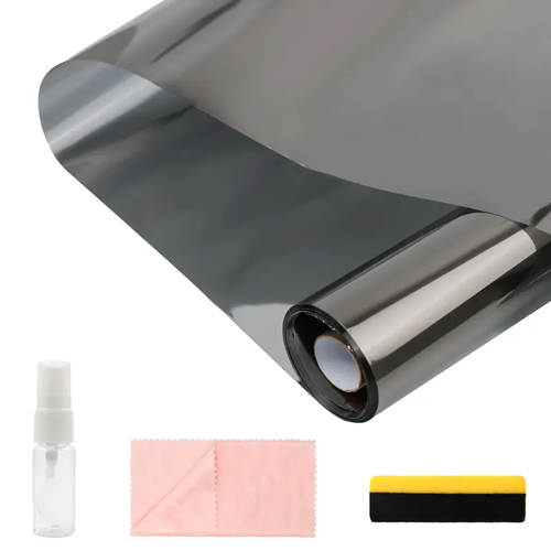 Window Privacy Film, Static Cling Removable Window Tint, Sun and UV Blocker for Glass Doors, Reflective Mirror Privacy Film