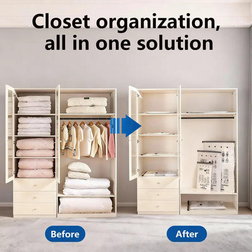 Cordless Travel Vacuum Storage Compression Bag Set – 15-Pack in 3 Sizes – USB Rechargeable Handheld Pump with Built-In Battery – Waterproof & Reusable Space Saver for Clothes & Packing, Perfect for Carry-On Suitcases