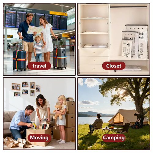 Cordless Travel Vacuum Storage Compression Bag Set – 15-Pack in 3 Sizes – USB Rechargeable Handheld Pump with Built-In Battery – Waterproof & Reusable Space Saver for Clothes & Packing, Perfect for Carry-On Suitcases