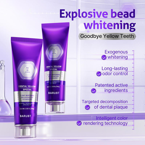 Brightening & Color-Correcting Toothpaste — Removes Yellow Stains and Bad Breath, Protects Teeth, Freshens Breath, and Whitens Teeth