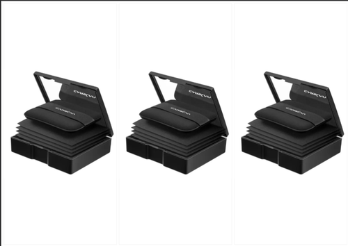 Black Magnet Oil Blotting Setting Sheet With Powder More Control Oil Keep Fresh 2 IN 1 Blotting Sheet with Mirror Puff & Recyclable Case