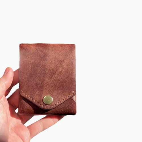 Personalized Genuine Leather Wallet With Built-In Pen Slot Classic Multi-Functional Compact Wallet Portable Card Holder