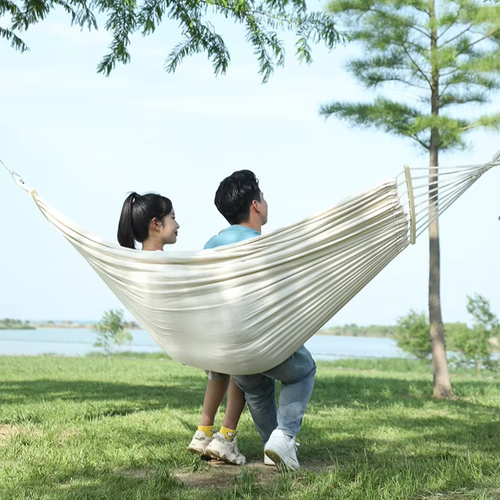 Camping Hammock Thickened Durable Fabric Canvas Single Hammocks Travel Swing Chair Hanging Bed Double Outdoor Hammock with Bag