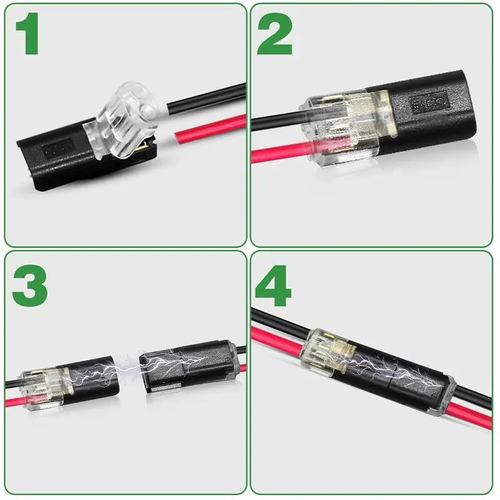 50PCS Double-Wire Plug-in Connector Led Light Strip Connectors 2 Pin, Low Voltage Wire Connector with Locking Buckle,Fast Connect Plugs Led Connectors for Strip Lights,Lead strip automotive wiring electricity Power Distribution Secure