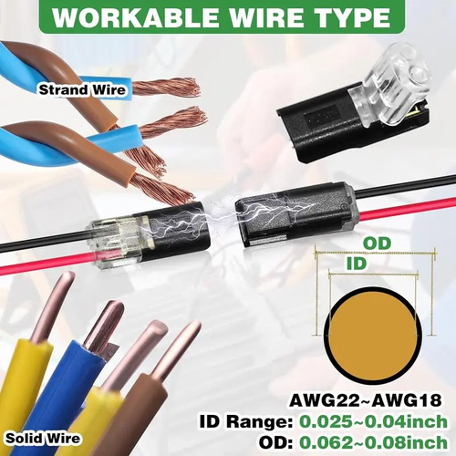50PCS Double-Wire Plug-in Connector Led Light Strip Connectors 2 Pin, Low Voltage Wire Connector with Locking Buckle,Fast Connect Plugs Led Connectors for Strip Lights,Lead strip automotive wiring electricity Power Distribution Secure