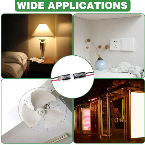50PCS Double-Wire Plug-in Connector Led Light Strip Connectors 2 Pin, Low Voltage Wire Connector with Locking Buckle,Fast Connect Plugs Led Connectors for Strip Lights,Lead strip automotive wiring electricity Power Distribution Secure