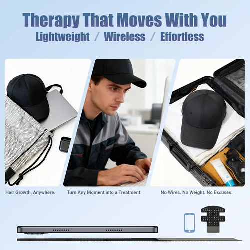Therapy Hat - Hair Growth with Targeted Red Light Wavelengths, Lightweight & Comfortable Design for Enhanced Hair Health