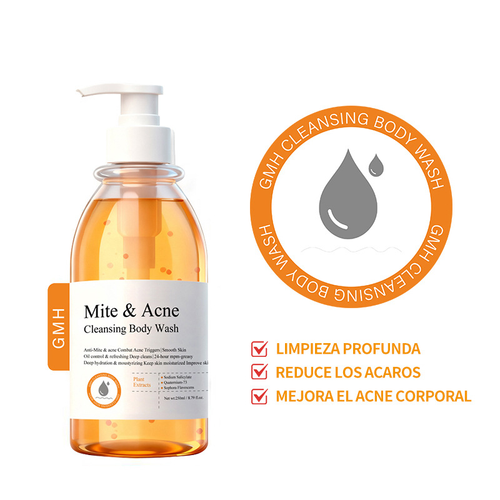 Mite & Acne Cleansing Body Wash | Anti-Mite, Oil Control & Deep Hydration Body Wash for Smooth Skin, 250ml
