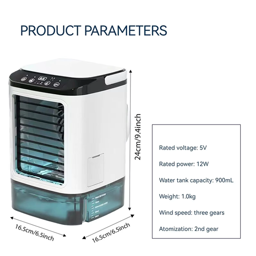 USB Portable Evaporative Air Cooler , Quiet Desk Fan – Energy-Efficient, Eco-Friendly Design with 3 Speed ​​Settings,Suitable for Home and Office Use