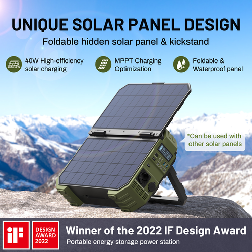 Solar Mobile Portable High Power 1600W Lithium Ion Foldable Waterproof Outdoor Camping Power Supply with Energy Storage