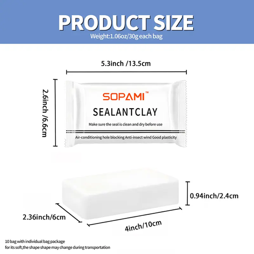 20PCS Eco-Friendly Sticky Sealant Clay, Quick Curing & Strong Adhesion, Waterproof Oil-Resistant Pest Control Sealant for Air Conditioner Holes Wall Cracks Pipes
