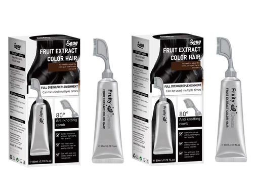 Semi-Permanent Ammonia Free Hair Dye Shampoo & Cream with Plastic Container Instant Gray Coverage for Men & Women