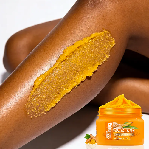 Turmeric Nourishing Scrub - Infused with natural turmeric extract and moisturizing ingredients. Gently exfoliates while deeply hydrating the skin, leaving it smooth, supple, and radiant.