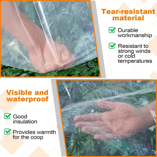 10×13FT Clear Waterproof PE Tarp, Transparent Outdoor Cover with Metal Grommets, Protective Tarp for Patio, Greenhouse, Porch, Garden and Outdoor Use